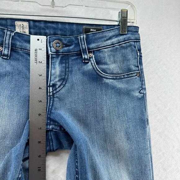 Volcom Jeans Womens Size 3/26 Stix Skinny Low Rise Light Washed Denim Blue - Picture 10 of 12
